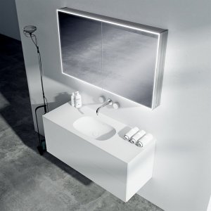 Block Soft 120 - Bathroom furniture 120x46 cm, Mathvid w/ SolidTec® sink