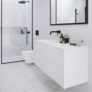 Pulcher Mood 120L Soft - Bathroom furniture 120x46 cm, Mathvid w/ SolidTec® sink
