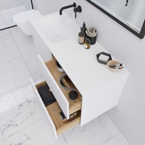 Pulcher Mood 120L Soft - Bathroom furniture 120x46 cm, Mathvid w/ SolidTec® sink