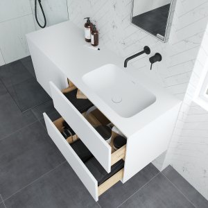 Pulcher Mood 140R Soft - Bathroom furniture 140x46, Mathvid SolidTec®