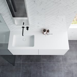 Pulcher Mood 140L Soho - Bathroom furniture 140x46 cm, Mathvid w/ SolidTec® sink