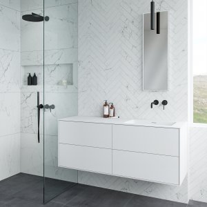 Pulcher Mood 140R Soho - Bathroom furniture 140x46 cm, Mathvid w/ SolidTec® sink