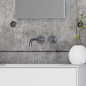 Semplice SHV502 - 1-grebs Håndvask armatur, 22 cm. tud, PVD Børstet Stål