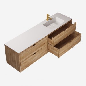 CPH Tapwork Soho 180R - Joinery furniture in Natural Oak incl. Mathvid SolidTec sink