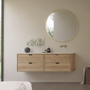 CPH Tapwork Soho 180R - Cabinetry in Natural Oak including Matt white SolidTec sink