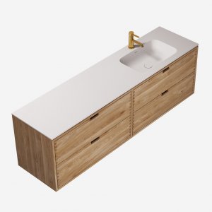 CPH Tapwork Soft 180R - Joinery furniture in Natural Oak incl. Mathvid SolidTec sink