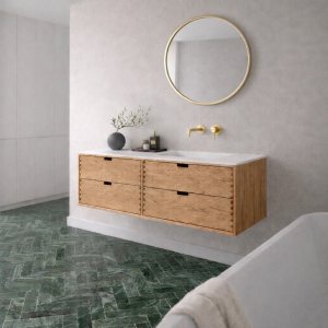 CPH Tapwork Soft 180R - Fingertappet Snedkermøbel i Natur Eg inkl. Mathvid SolidTec® Vask