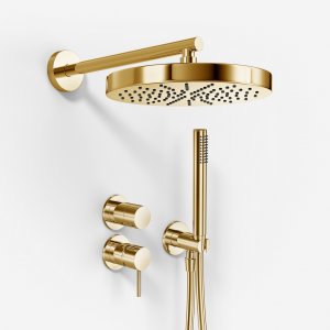 Semplice SBR901 S01 - Brusesæt Ø24 cm, Væg, Poleret Messing Natur