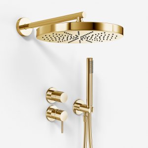 Semplice SBR901 S02 - Brusesæt Ø28 cm, Væg, Messing Natur