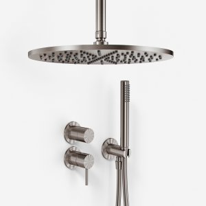 Semplice SBR901 S10 - Shower set Ø30 cm, Ceiling, PVD Brushed Steel