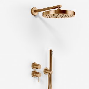 Semplice SBR901 S01 - Brusesæt Ø24 cm, Væg, PVD Børstet Kobber