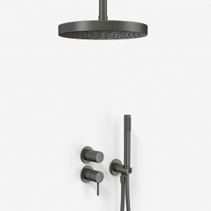 Semplice SBR901 S03 - Brusesæt Ø24 cm, Loft, PVD Matt Gun Metal