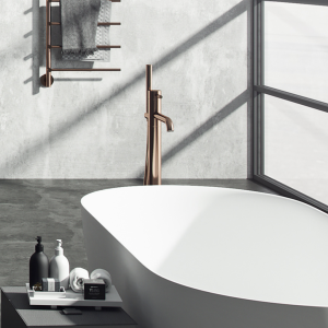 Semplice SQ2 - Fritstående kararmatur, PVD Børstet Kobber