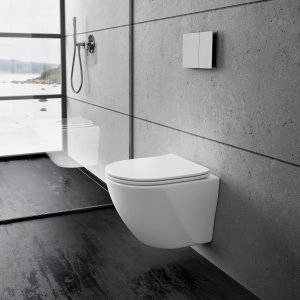 Nomi PN2-18 - Toilet 49 cm, Hvid, Rimless + EasyClean Coat