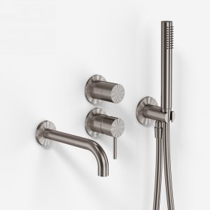 Semplice SBR901 S11 - Tub/shower fitting, PVD Brushed Steel