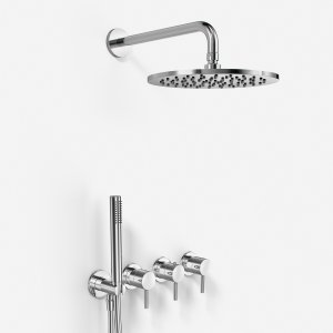 Semplice STB801 S06 - Rain DeLux SmartTerm Ø25 cm EasyClean, Væg, Krom