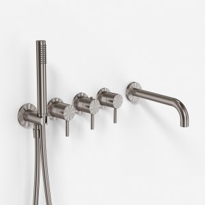 Semplice STB801 S11 - Thermostat set Tub/shower, PVD Brushed Steel