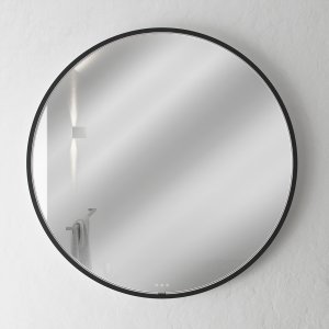 Pulcher Mood 1 PM1-100 - Ø100 cm Anti-fog mirror w/light and light control, Matt black 