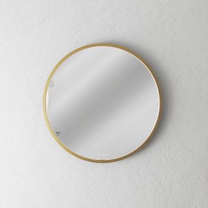 Pulcher Mood 1 PM1-070 - Ø70 cm. Anti-fog mirror w/light and light control, Brushed Brass