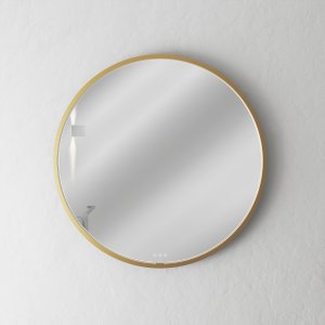 Pulcher Mood 1 PM1-080 - Ø80 cm. Anti-fog mirror w/light and light control, Brushed Brass
