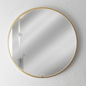 Pulcher Mood 1 PM1-100 - Ø100 cm Dew-free mirror w/light and light control, Brushed Brass