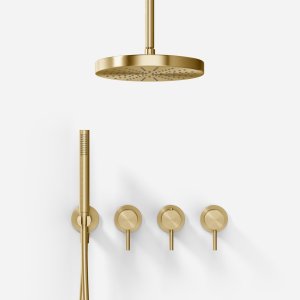 Semplice STB801 S03 - XL Rain DeLux Ø24 cm, SmartTerm, Loft, PVD Børstet Messing