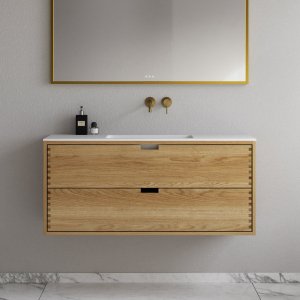 CPH Tapwork Soho 120 - MKII, Fingertappet Snedkermøbel i Natur Eg inkl. Mathvid SolidTec® Vask