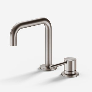 Semplice SHV405 S02 - Håndvaskblander med fast tud, PVD Børstet Stål