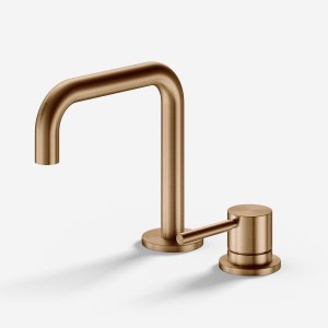 Semplice SHV405 S02 - Håndvaskblander med fast tud, PVD Børstet Kobber