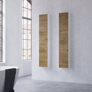 Copenhagen Chic CC1630 - Tall cabinet in Mattvid Corian® & Raw Wild Oak