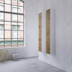 Copenhagen Chic CC1630 - Tall cabinet in Mattvid Corian® & Raw Wild Oak