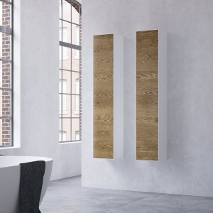 Copenhagen Chic CC3530 - Tall cabinet in Mattvid Corian® & Raw Wild Oak