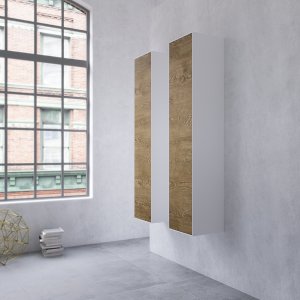 Copenhagen Chic CC3540 - Tall cabinet in Mattvid Corian® & Raw Wild Oak