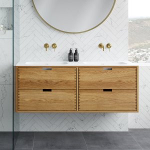 CPH Tapwork Soft 140D - MKII, Finger-Tapped Cabinetry in Natural Oak including Mathvid SolidTec® Sink