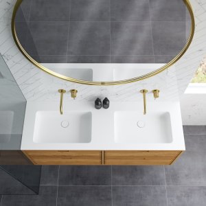 CPH Tapwork Soho 140D - MKII, Fingertappet Snedkermøbel i Natur Eg inkl. Mathvid SolidTec® Vask