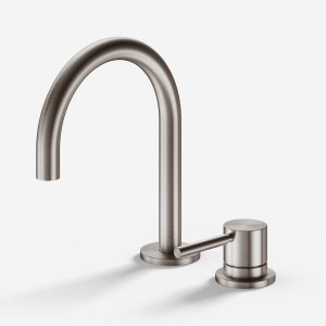 Semplice SHV405 S01 - Håndvaskblander med fast tud, PVD Børstet Stål