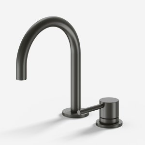 Semplice SHV405 S01 - Håndvaskblander med fast tud, PVD Matt Gun Metal