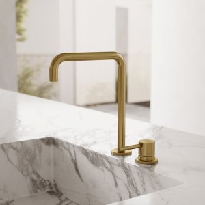 Semplice SHV405 S04 - Køkkenblander med svingtud, PVD Børstet Messing