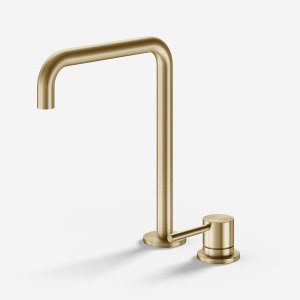 Semplice SHV405 S04 - Køkkenblander med svingtud, PVD Børstet Messing