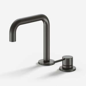 Semplice SHV505 S02 - Håndvaskblander med fast tud, PVD Matt Gun Metal