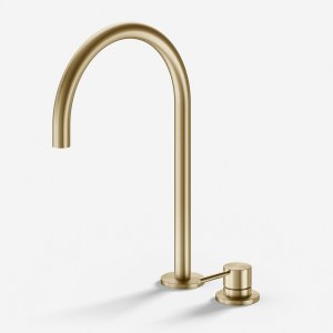 Semplice SHV505 S03 - Køkkenblander med svingtud, PVD Børstet Messing