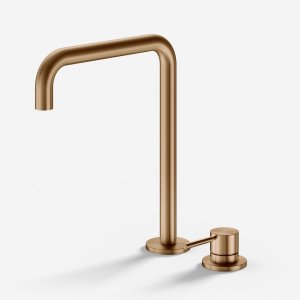 Semplice SHV505 S04 - Køkkenblander med svingtud, PVD Børstet Kobber
