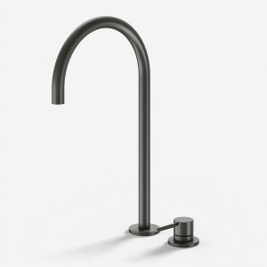 Semplice SHV505 S05 - Håndvaskblander med fast tud, PVD Matt Gun Metal