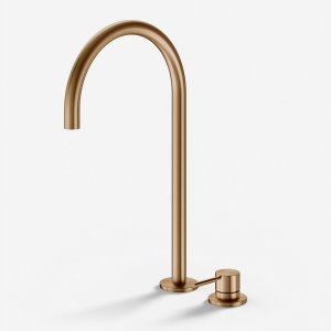 Semplice SHV505 S05 - Håndvaskblander med fast tud, PVD Børstet Kobber