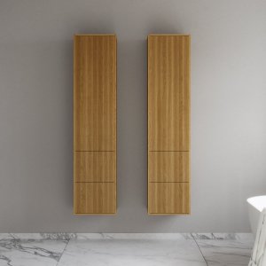 Noorwork NHC4317 - 40x35x170 cm, Snedkerhøjskab m/2 skuffer i Natur Eg 