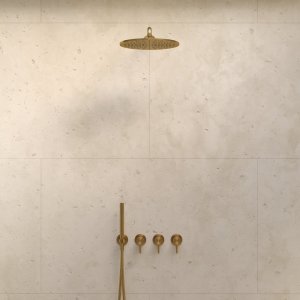 Semplice STB801 S07 - Rain DeLux SmartTerm Ø30 cm EasyClean, Væg, PVD Børstet Messing