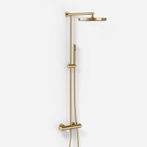 Semplice SRL10 S02 - Termostatsæt, XL Rain DeLux Ø28 m/EasyClean, PVD Børstet Messing