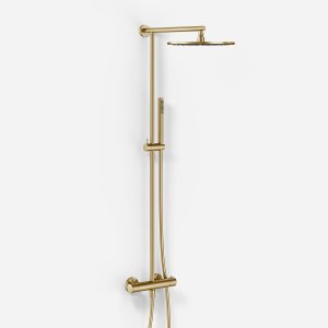 Semplice SRL10 S03 - Termostatsæt, Rain DeLuxe RHB30, Ø30 cm., PVD Børstet Messing