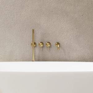 Semplice SBR801 S11 - Tub/shower, PVD Brushed Brass