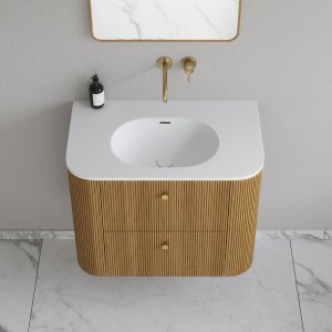 Noorwork 80 - Snedkermøbel i Natur Eg inkl. Mathvid Corian® Vaskebordplade